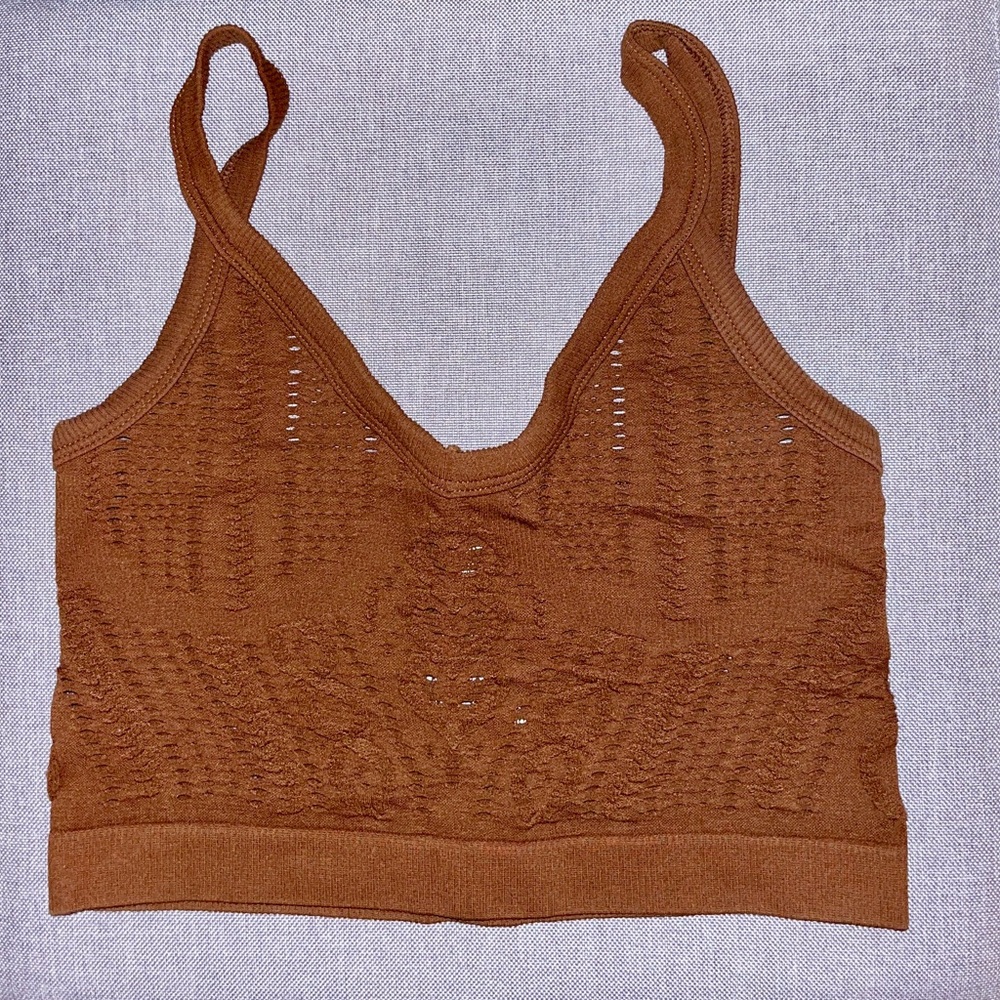 Anthropologie Brown cutout tank top